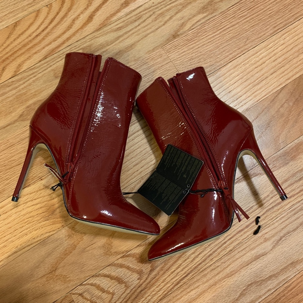 maroon heel boots